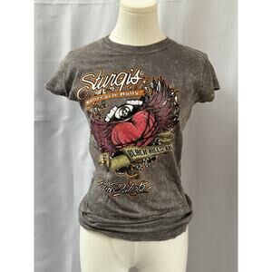 Women’s Classy JR Grey Motorcycle Rally T-Shirt Sz L